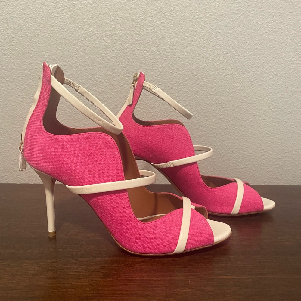 Malone Souliers Pink and White Heels